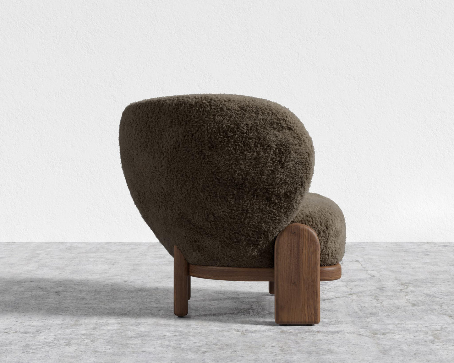 Pallas Lounge Chair - Walnut Stain, Shearling - Espresso