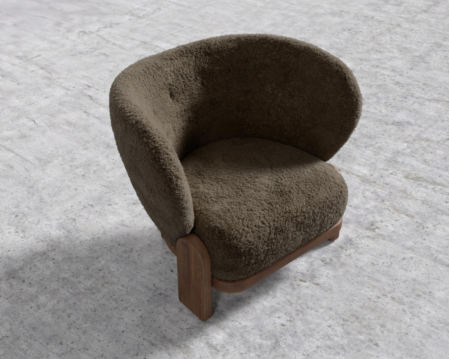 Pallas Lounge Chair - Walnut Stain, Shearling - Espresso