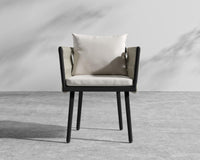 Pierre Outdoor Dining Chair - Light Grey, Black, Outdoor Fabric - Palisades