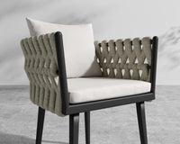 Pierre Outdoor Dining Chair - Light Grey, Black, Outdoor Fabric - Palisades