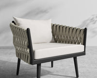 Pierre Outdoor Lounge Chair - Taupe, Black, Outdoor Fabric - Palisades