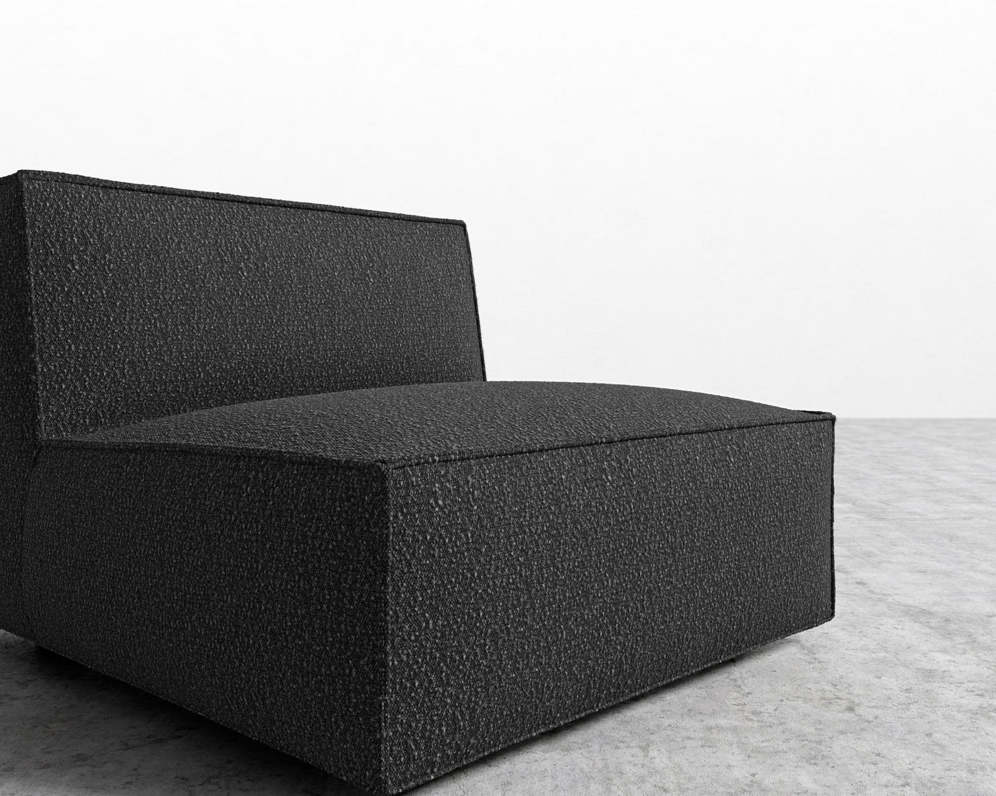 Porter Armless - Black Feet, Chatou Bouclé - Caviar