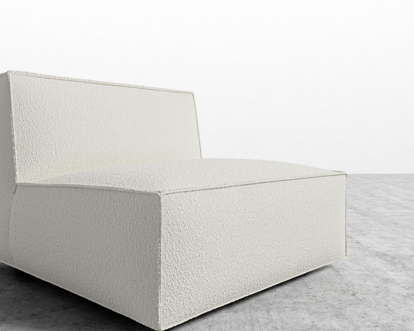 Porter Armless - Black Feet, Chatou Bouclé - Pearl