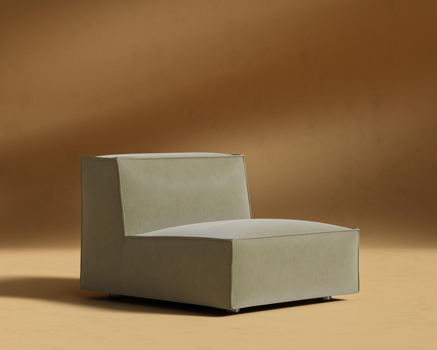 Porter Armless - Black Feet, Cotton Velvet - Verdant