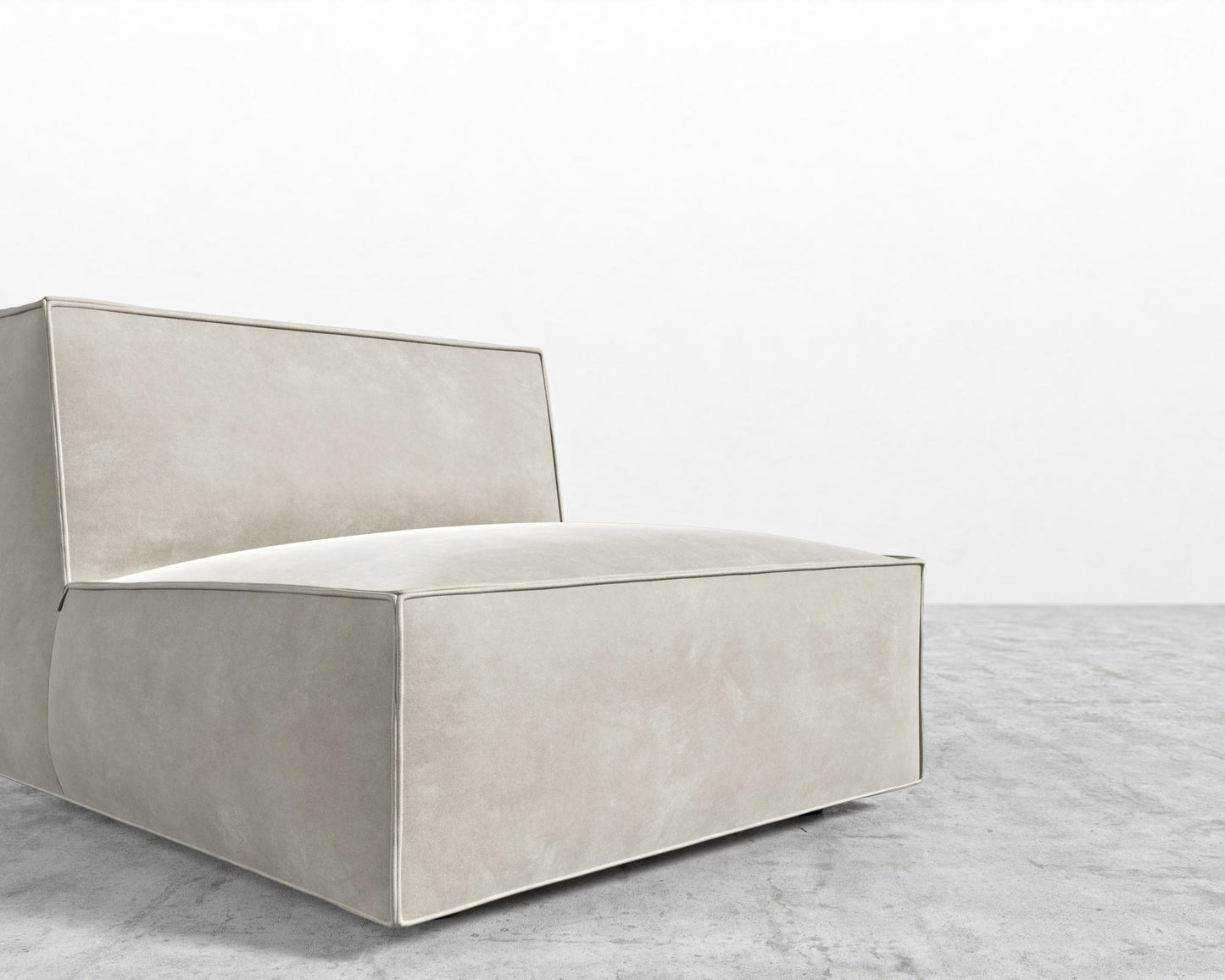 Porter Armless - Black Feet, Venice Vegan Suede - Latte