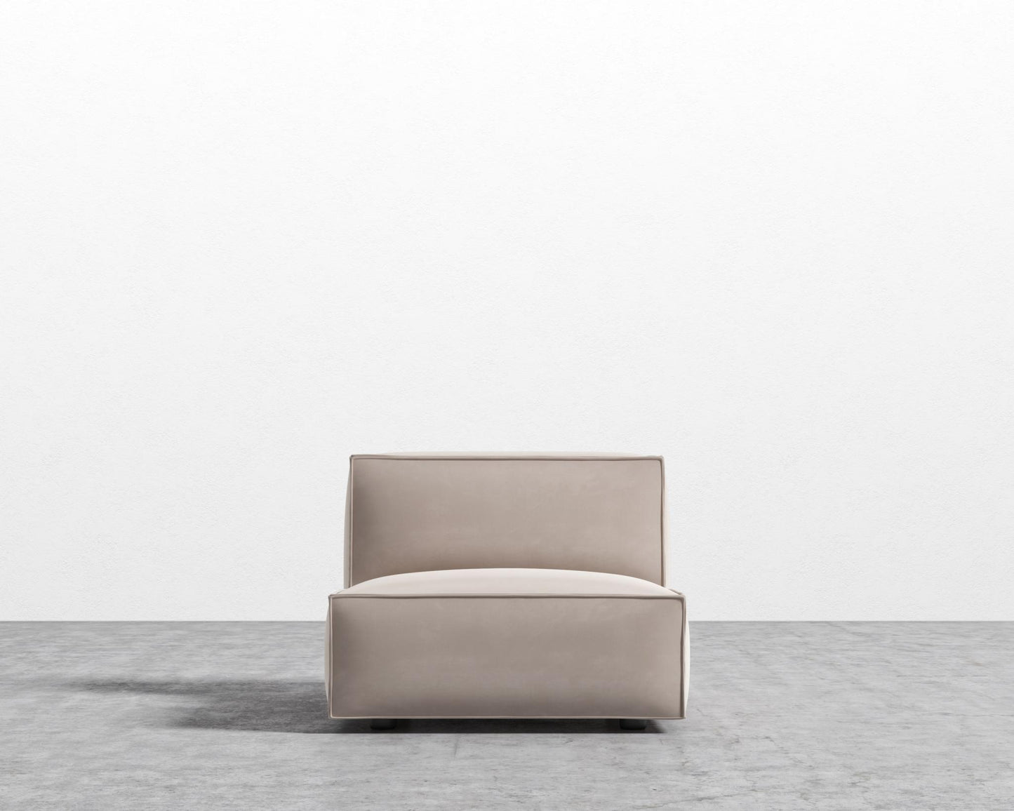 Porter Armless - Black Feet, Plush Velvet - Blush