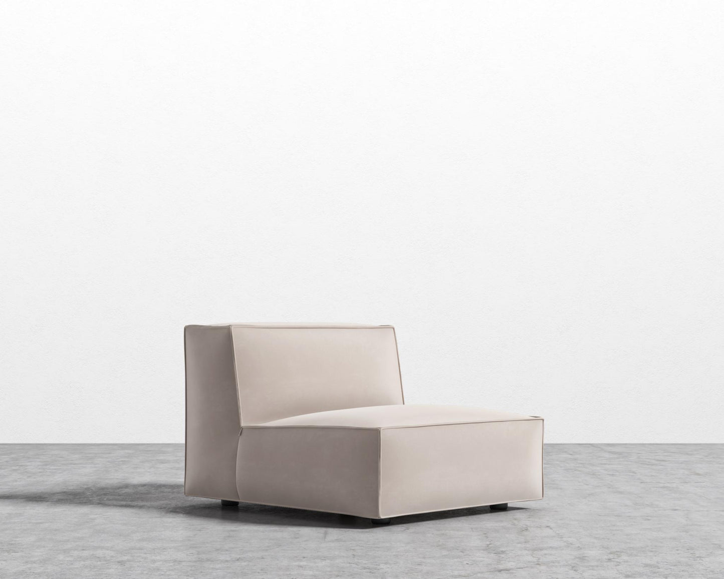 Porter Armless - Black Feet, Plush Velvet - Blush