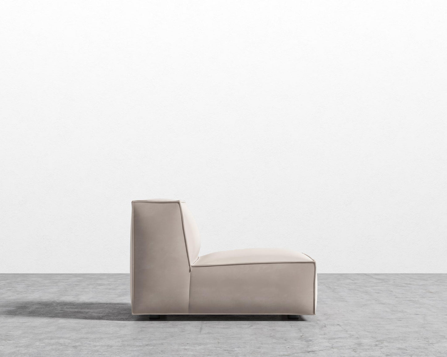 Porter Armless - Black Feet, Plush Velvet - Blush