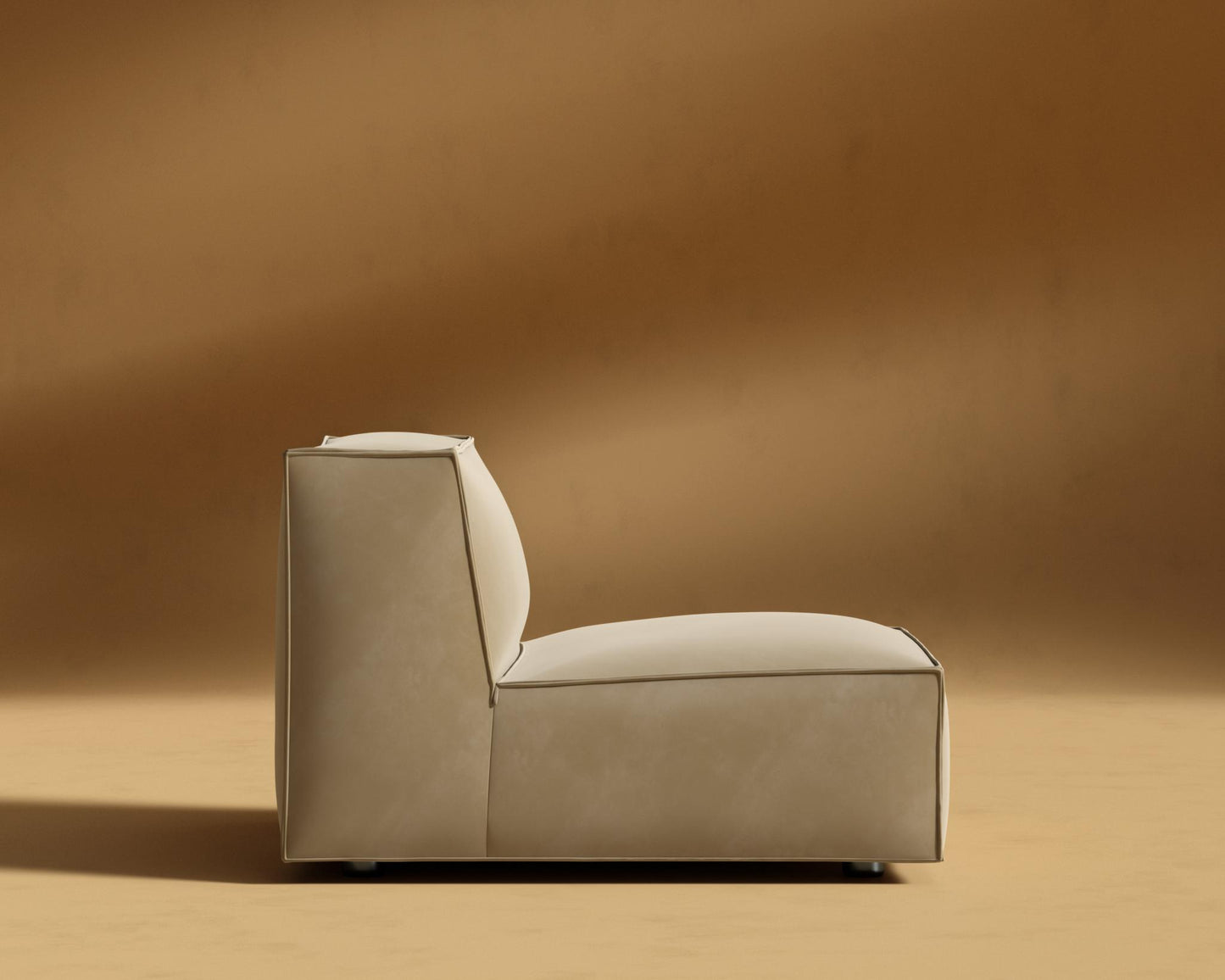 Porter Armless - Black Feet, Plush Velvet - Dune