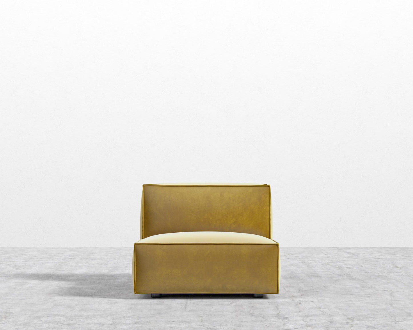 Porter Armless - Black Feet, Plush Velvet - Golden Beryl