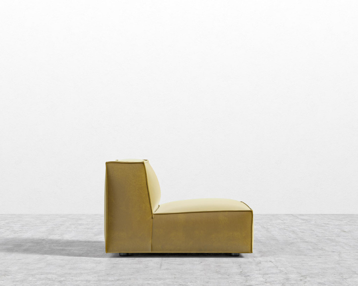 Porter Armless - Black Feet, Plush Velvet - Golden Beryl