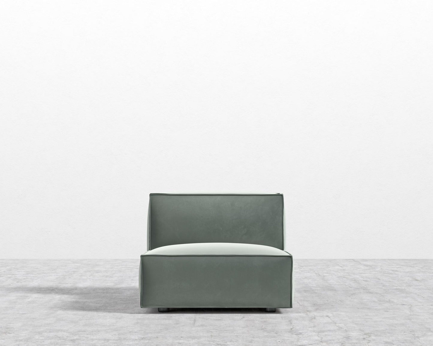 Porter Armless - Black Feet, Plush Velvet - Moonstone