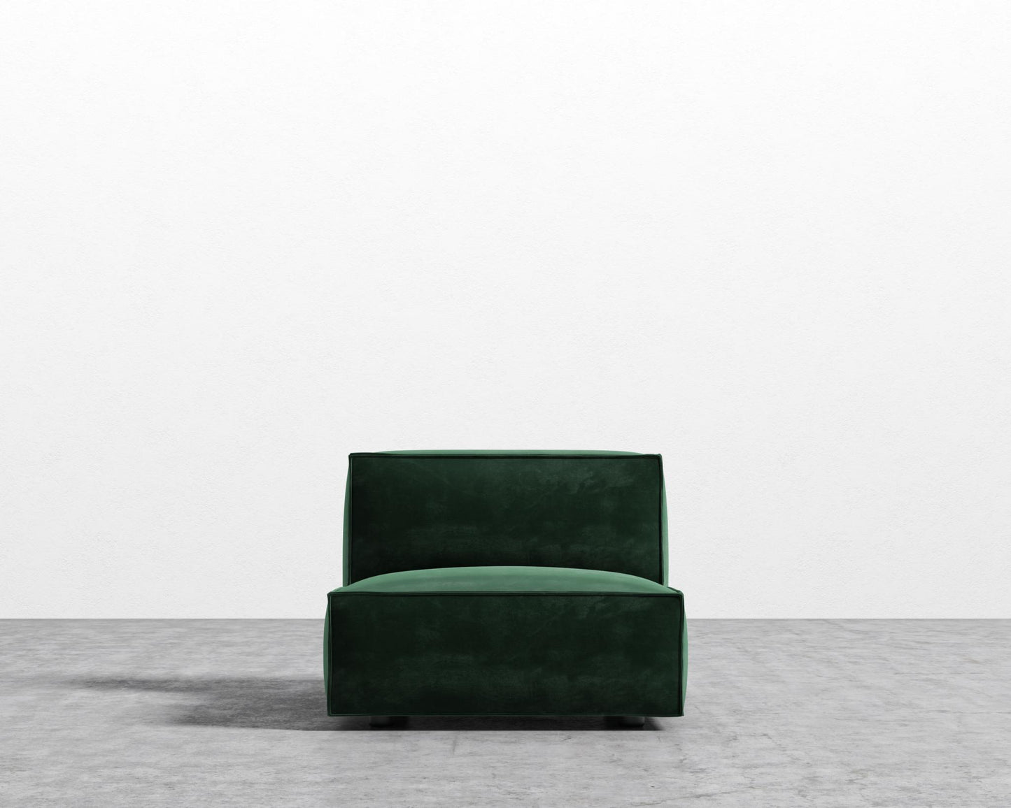 Porter Armless - Black Feet, Plush Velvet - Moss