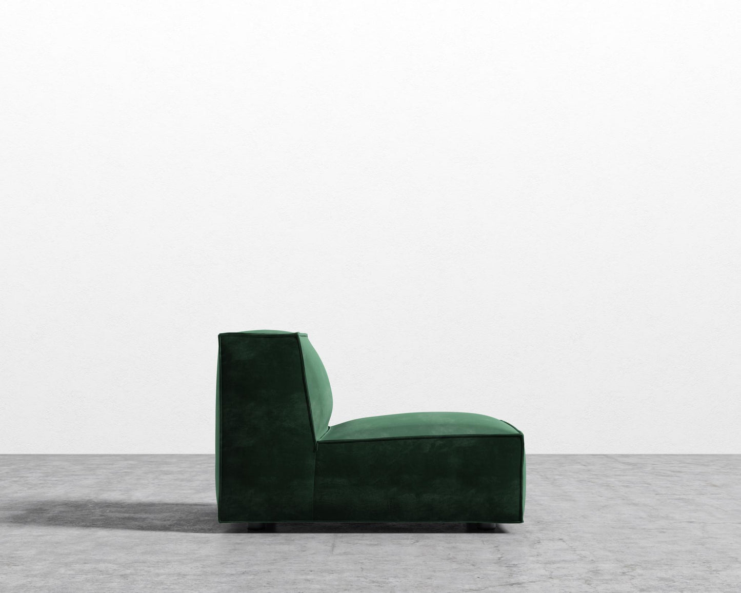 Porter Armless - Black Feet, Plush Velvet - Moss