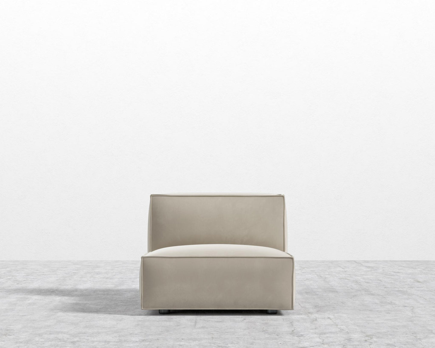 Porter Armless - Black Feet, Signature Plush Velvet - Warm Taupe