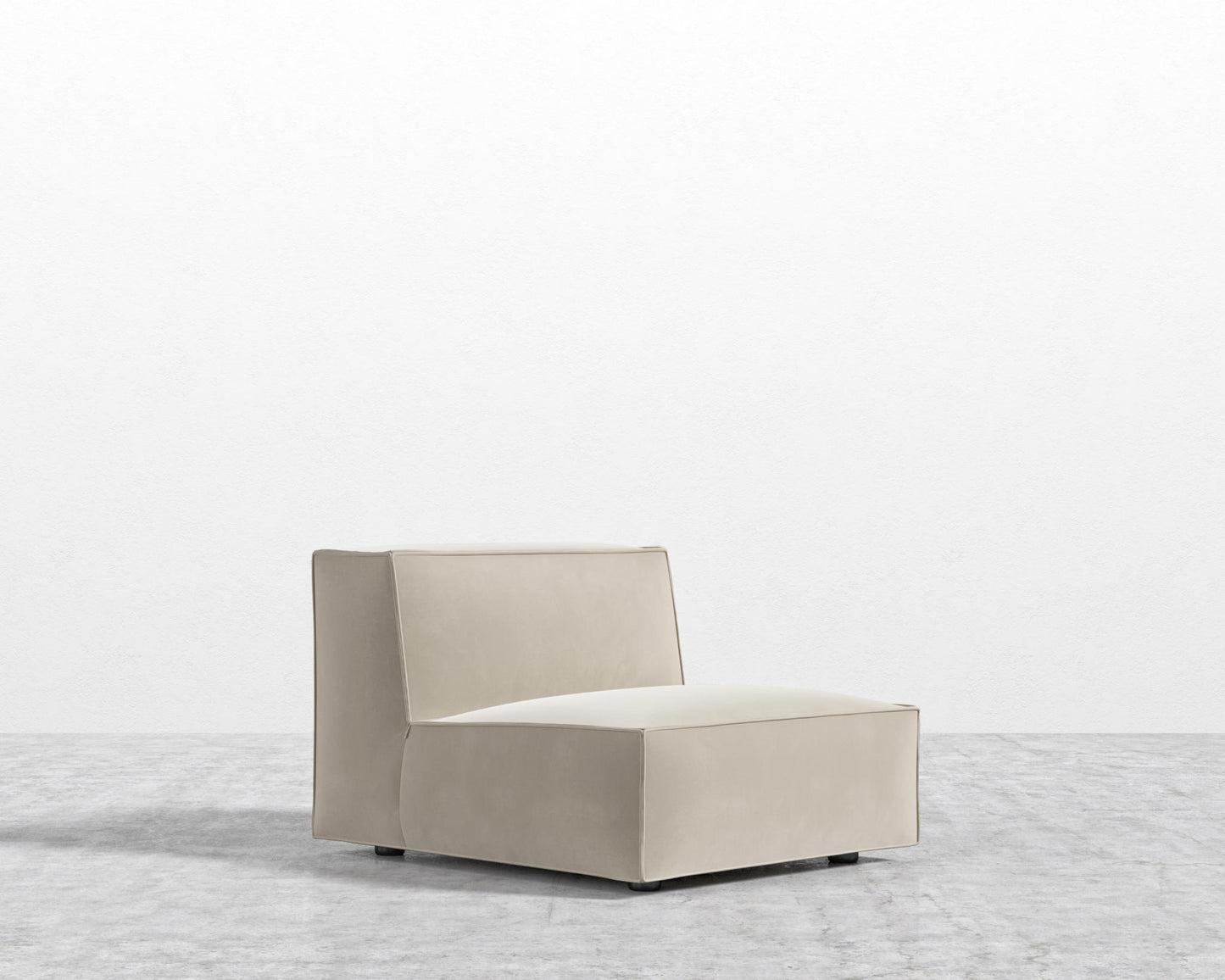 Porter Armless - Black Feet, Signature Plush Velvet - Warm Taupe