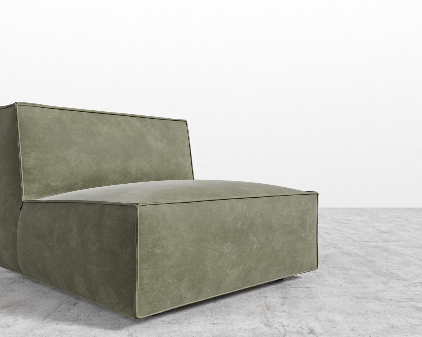 Porter Armless - Black Feet, Venice Vegan Suede - Sage