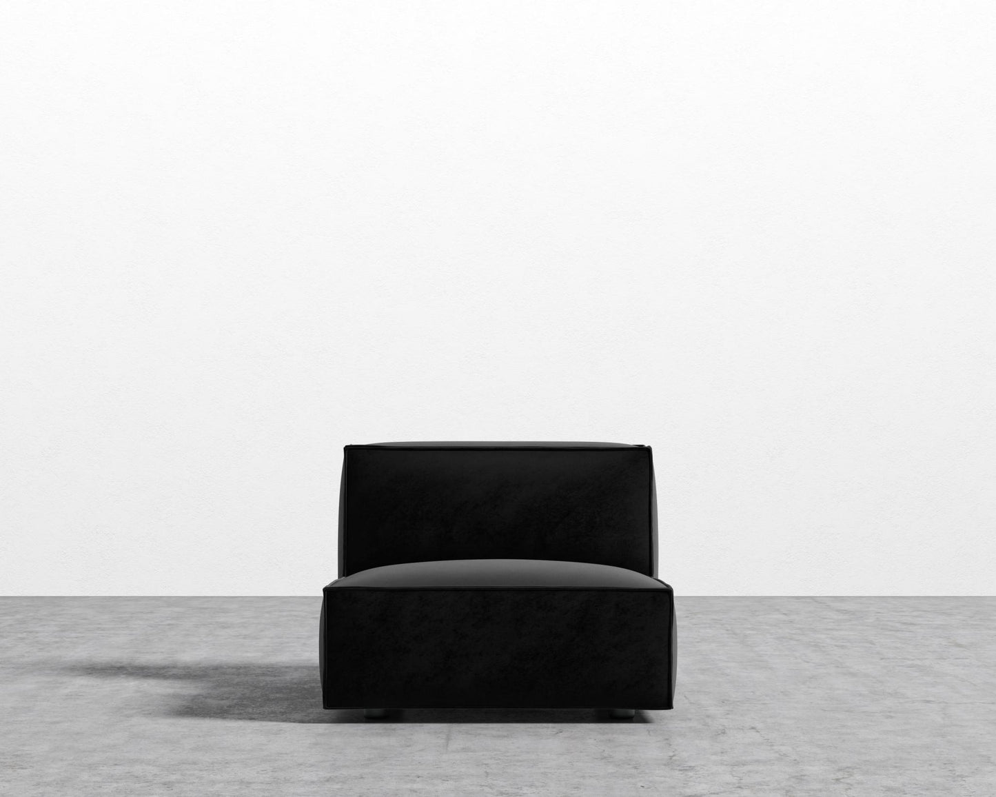 Porter Armless - Black Feet, Vintage Velvet - Black