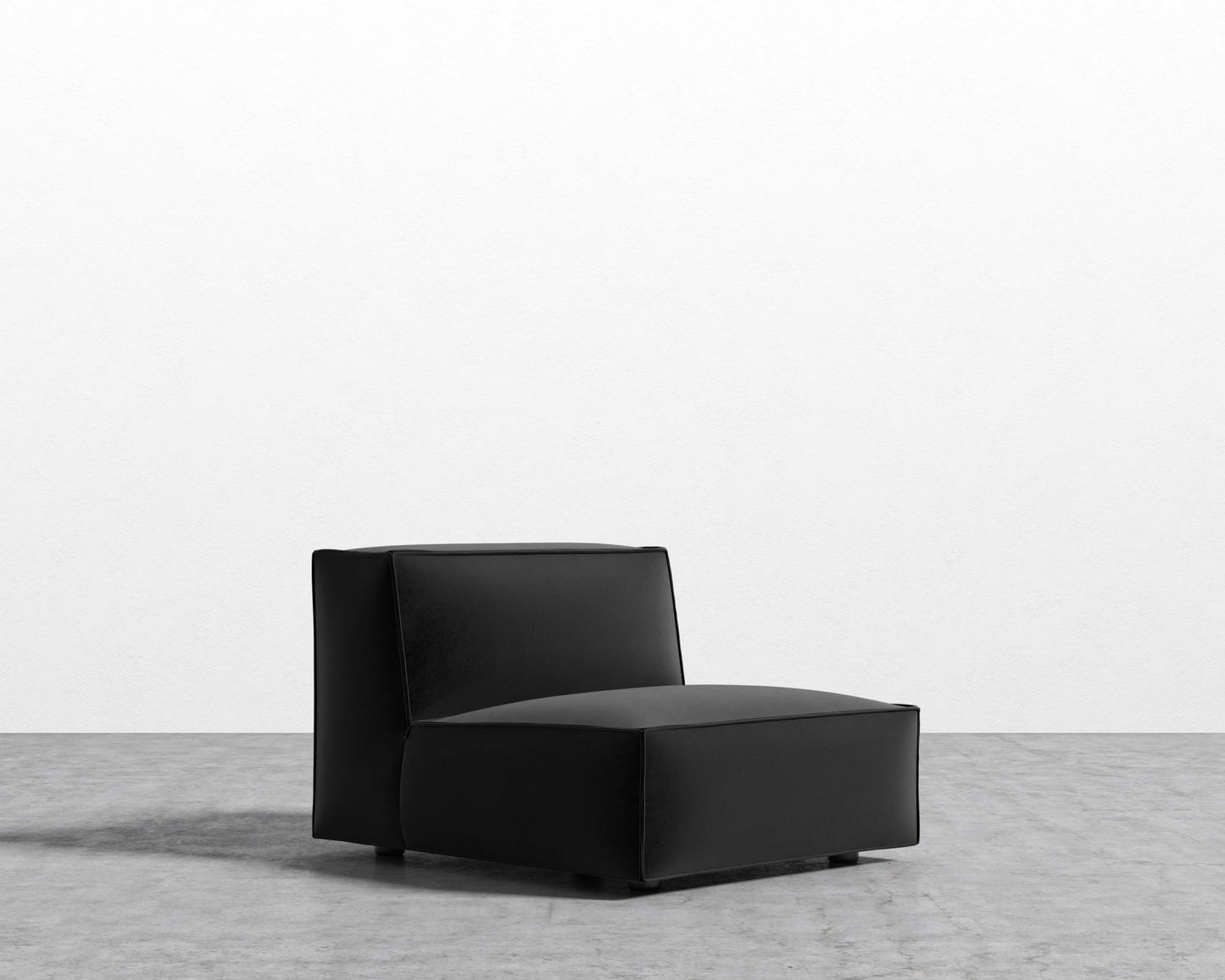 Porter Armless - Black Feet, Vintage Velvet - Black