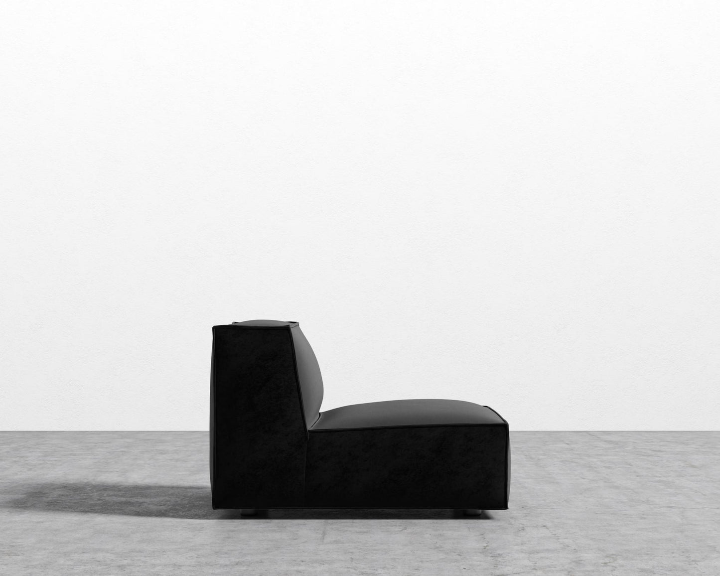 Porter Armless - Black Feet, Vintage Velvet - Black