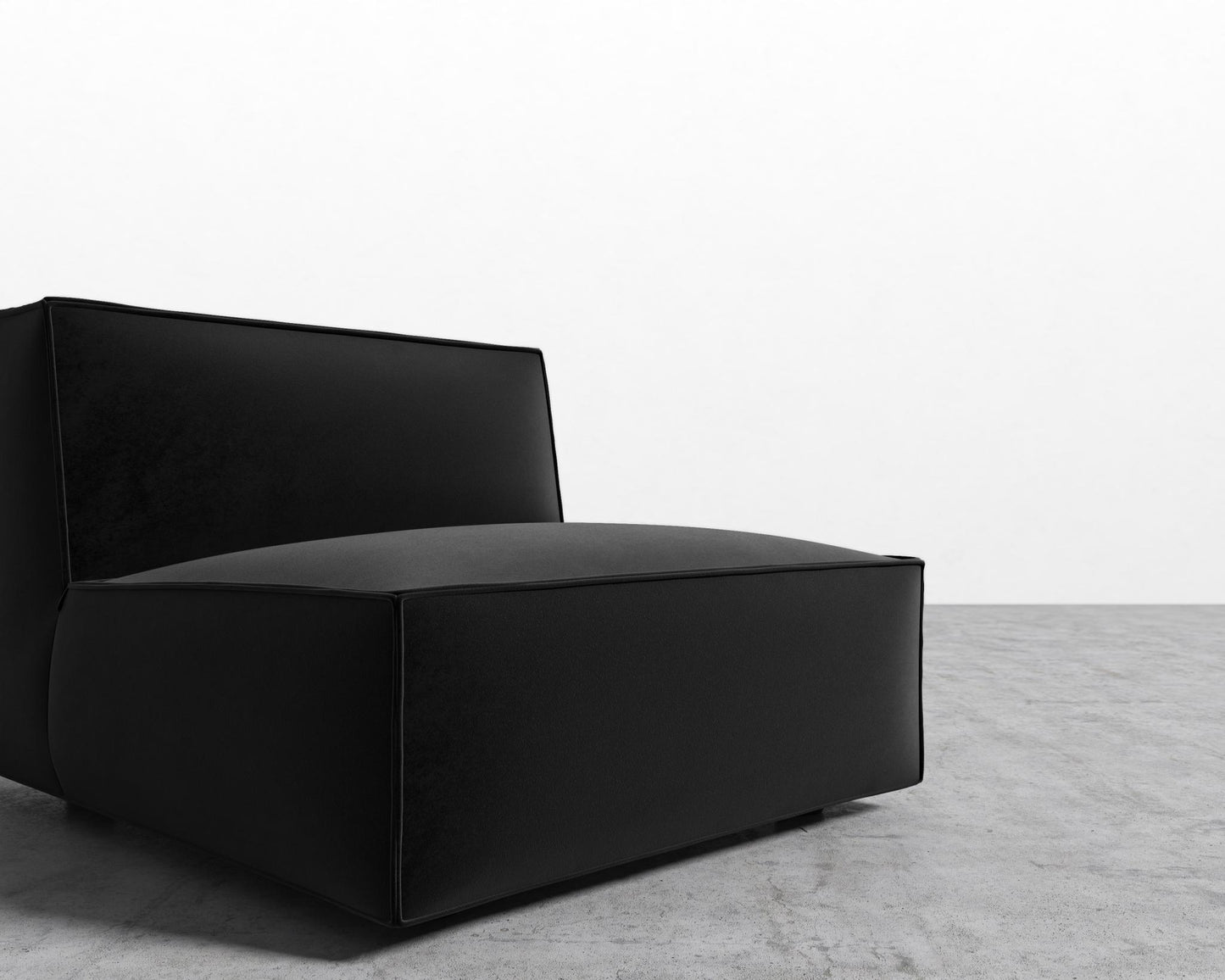 Porter Armless - Black Feet, Vintage Velvet - Black