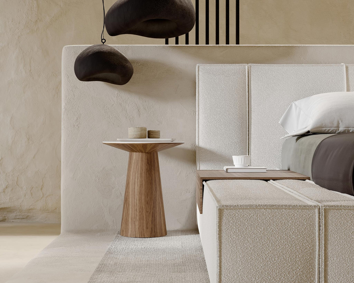 Porter Bed - Extension with Walnut Side Table