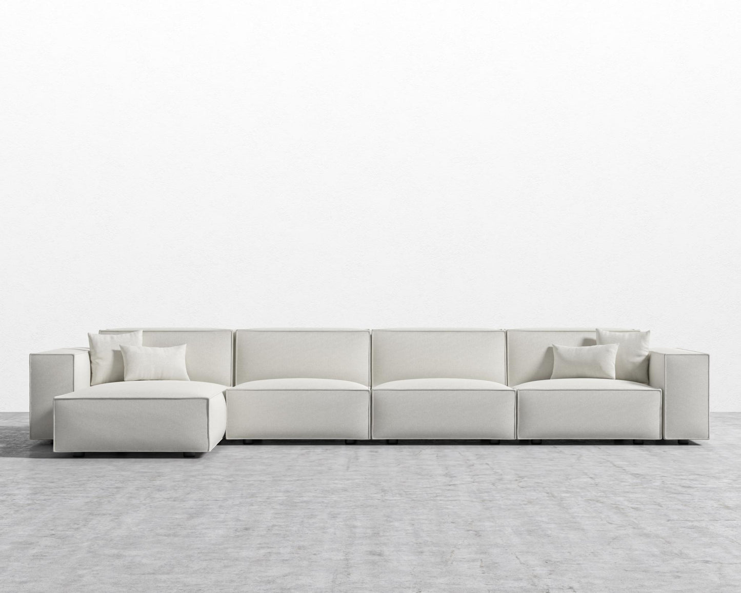 Porter Extended Sectional - Black Feet, Left-Hand-Facing, Modern Felt - Alesund