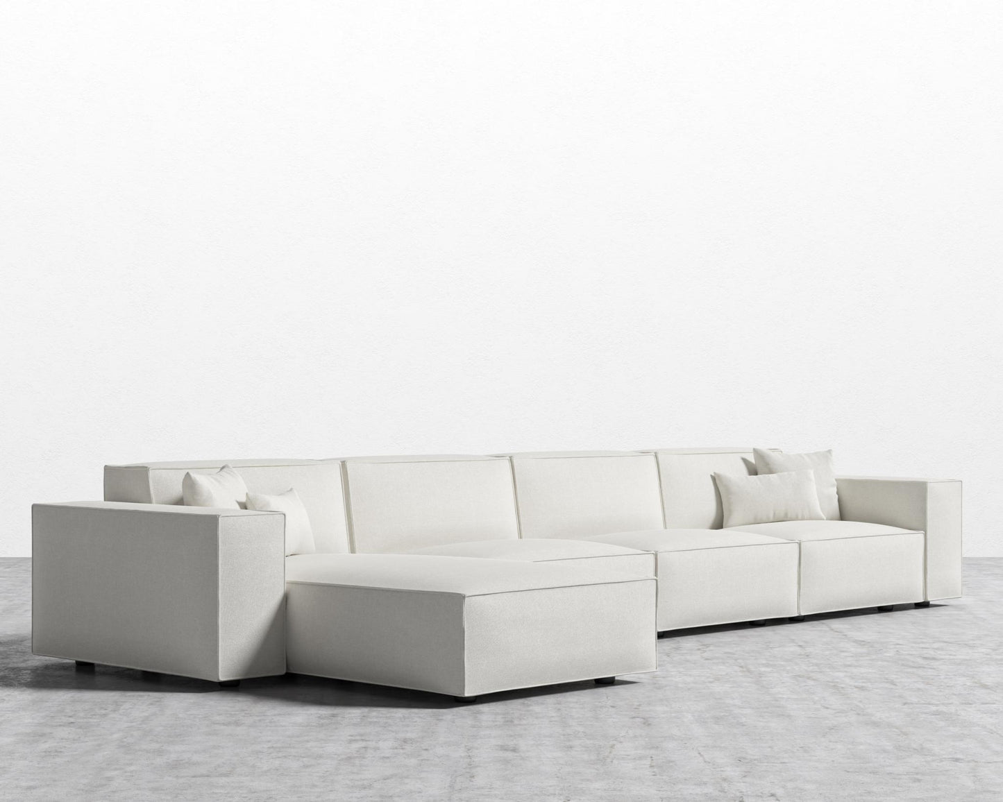 Porter Extended Sectional - Black Feet, Left-Hand-Facing, Modern Felt - Alesund