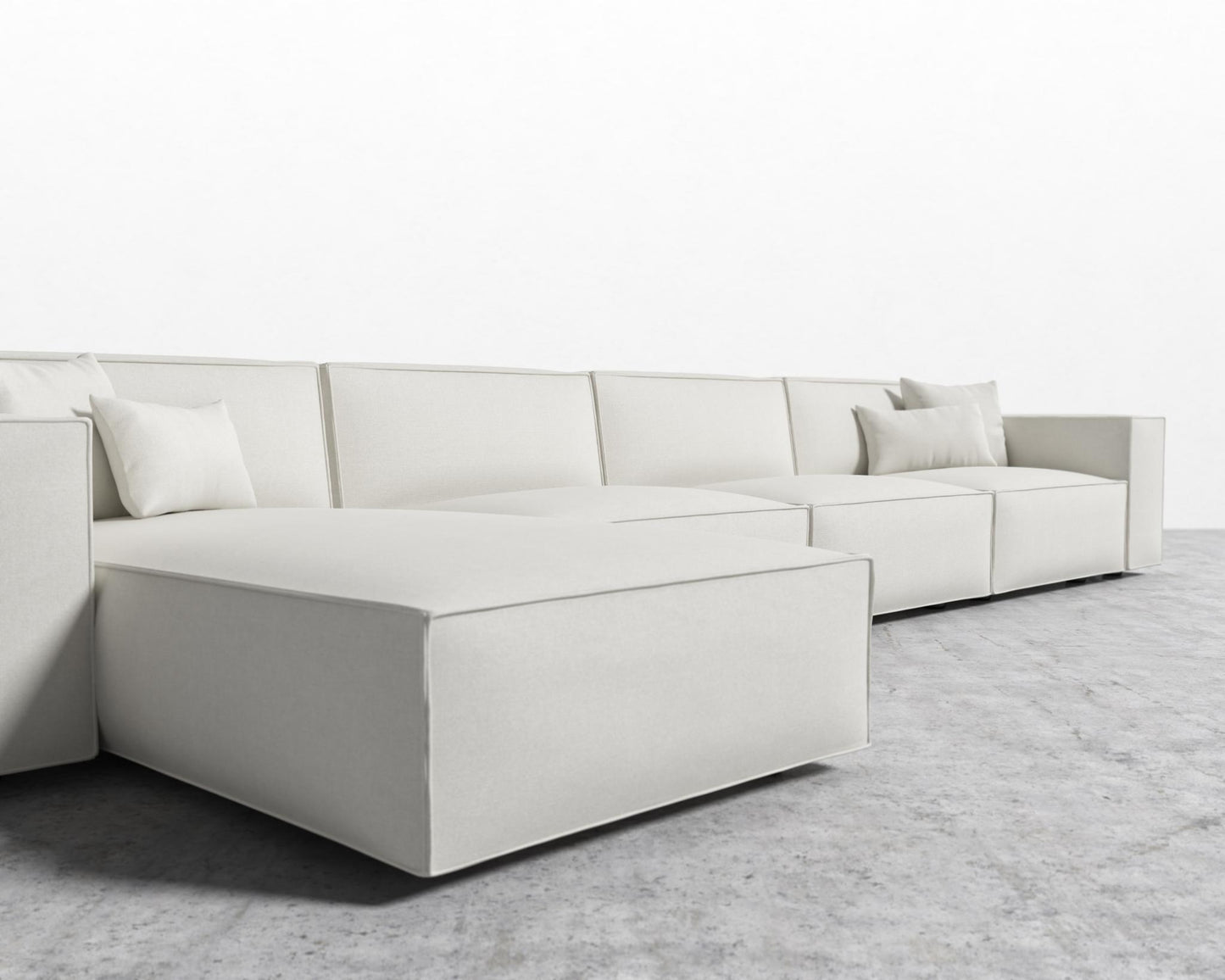 Porter Extended Sectional - Black Feet, Left-Hand-Facing, Modern Felt - Alesund