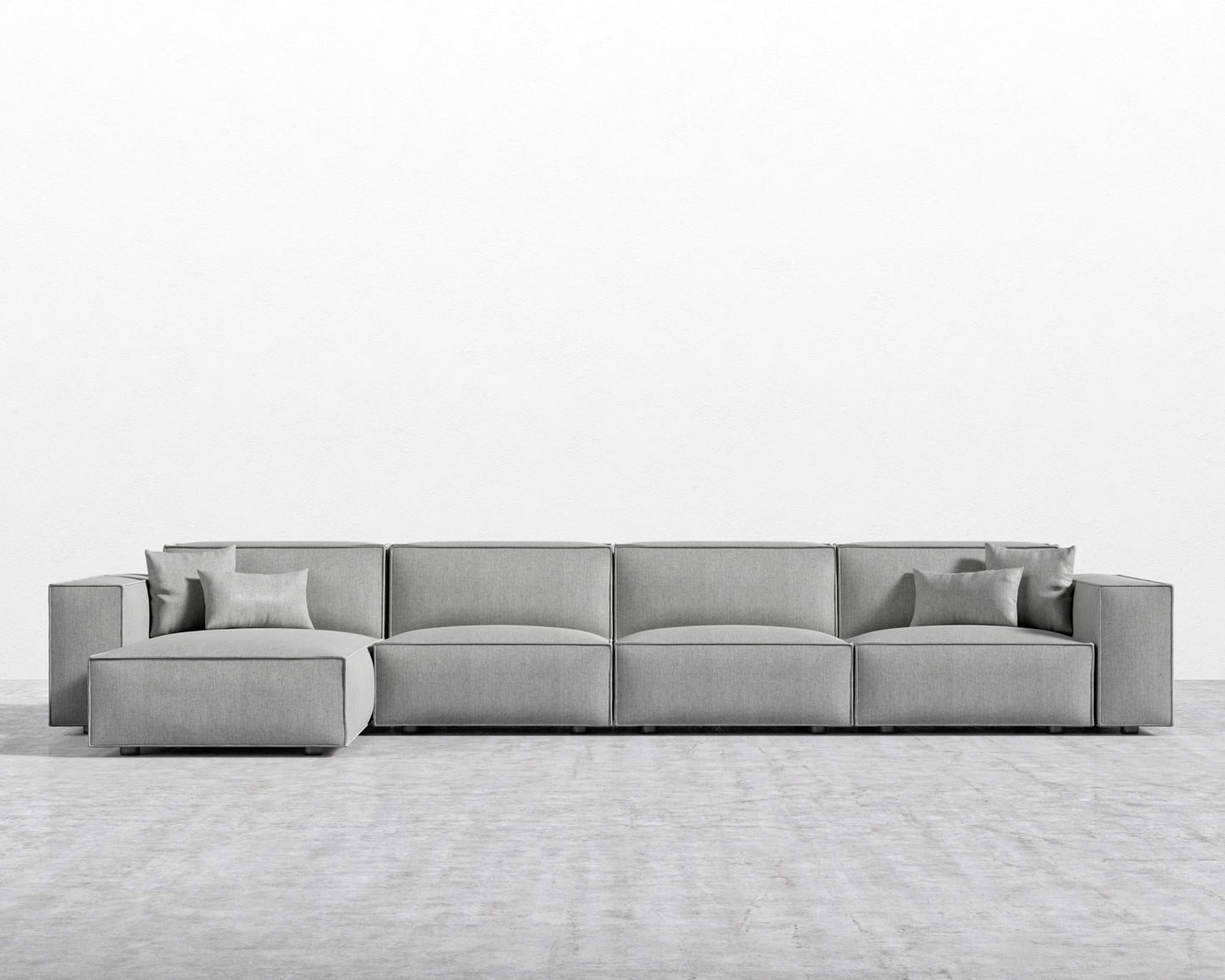 Porter Extended Sectional - Black Feet, Left-Hand-Facing, Modern Felt - Malmo