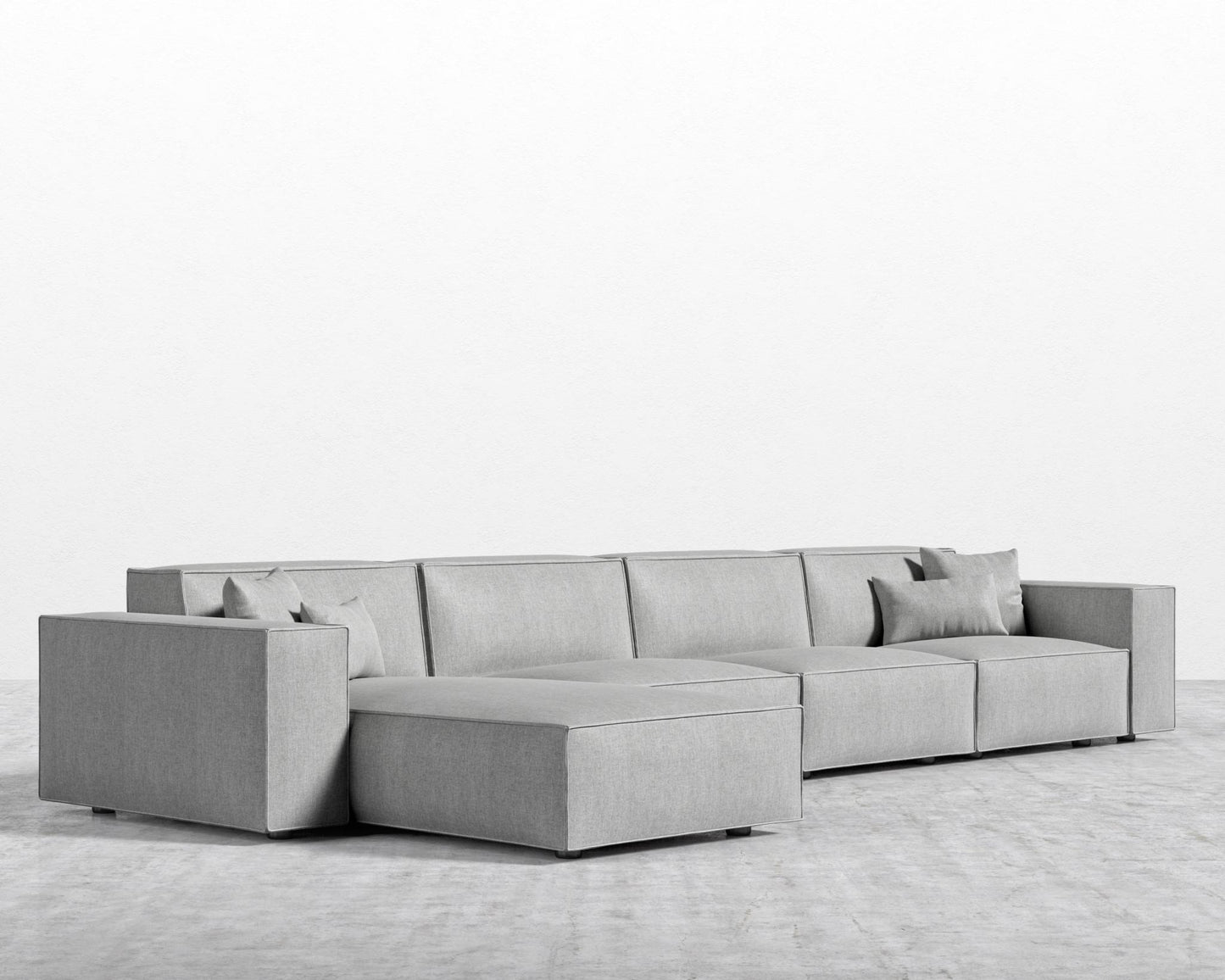 Porter Extended Sectional - Black Feet, Left-Hand-Facing, Modern Felt - Malmo