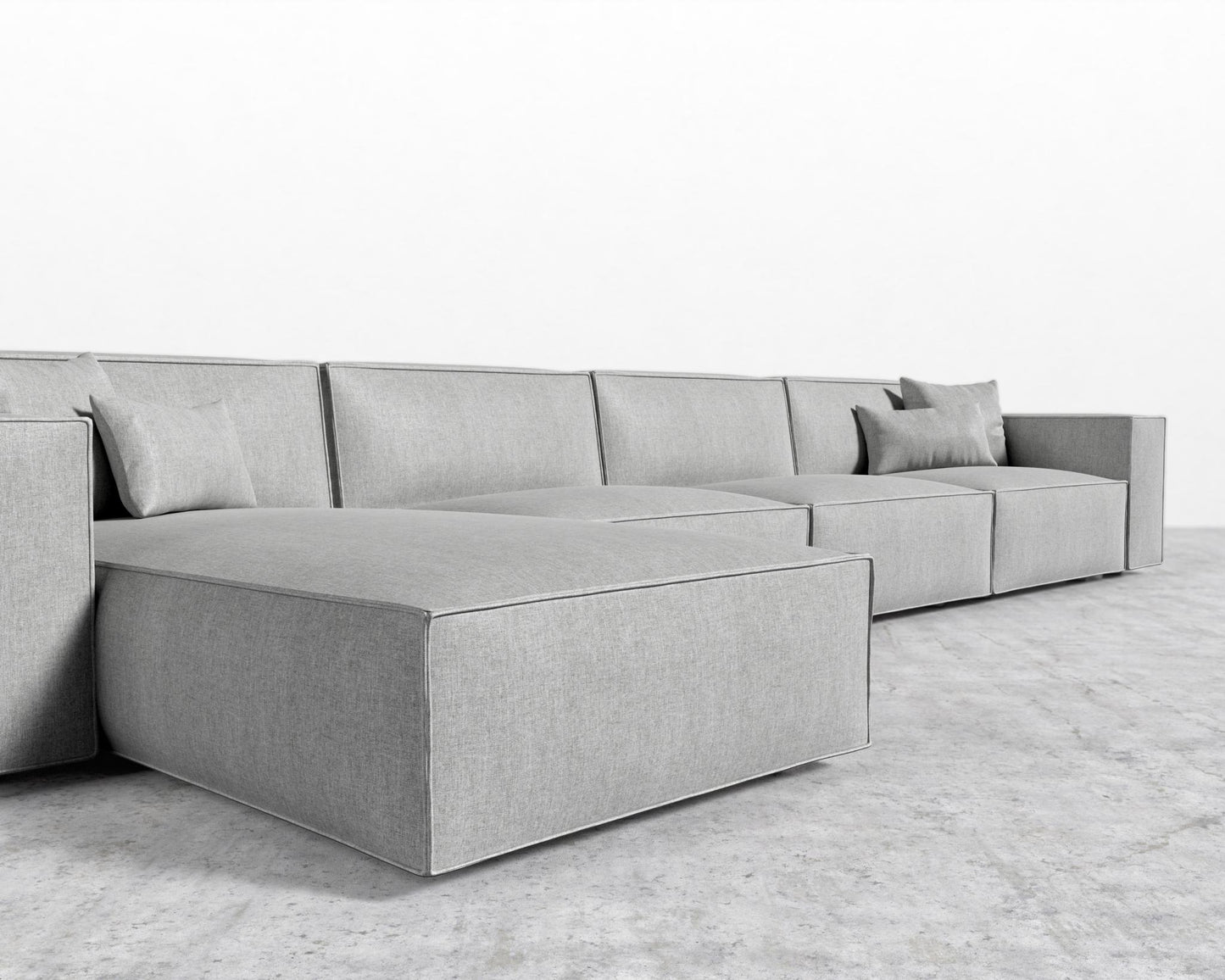 Porter Extended Sectional - Black Feet, Left-Hand-Facing, Modern Felt - Malmo