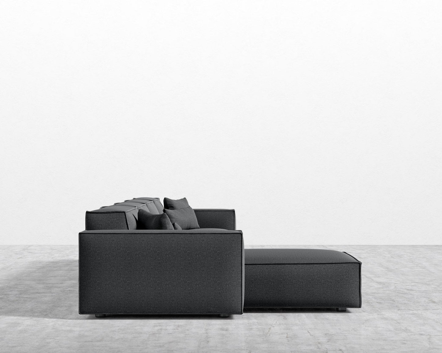 Porter Extended Sectional - Black Feet, Left-Hand-Facing, Modern Felt - Stockholm