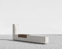 Porter Bed - Extension with Walnut Side Table - King, Chatou Bouclé - Pearl