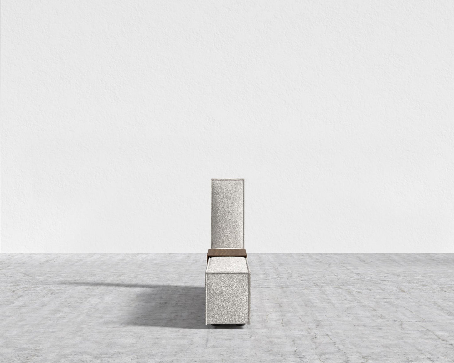 Porter Bed - Extension with Walnut Side Table - King, Chatou Bouclé - Pearl