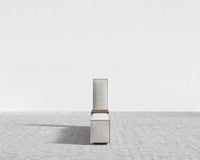 Porter Bed - Extension with Walnut Side Table - King, Chatou Bouclé - Pearl