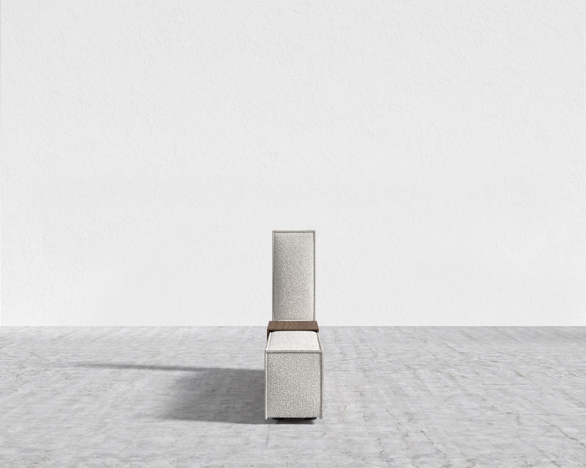 Porter Bed - Extension with Walnut Side Table - King, Chatou Bouclé - Pearl