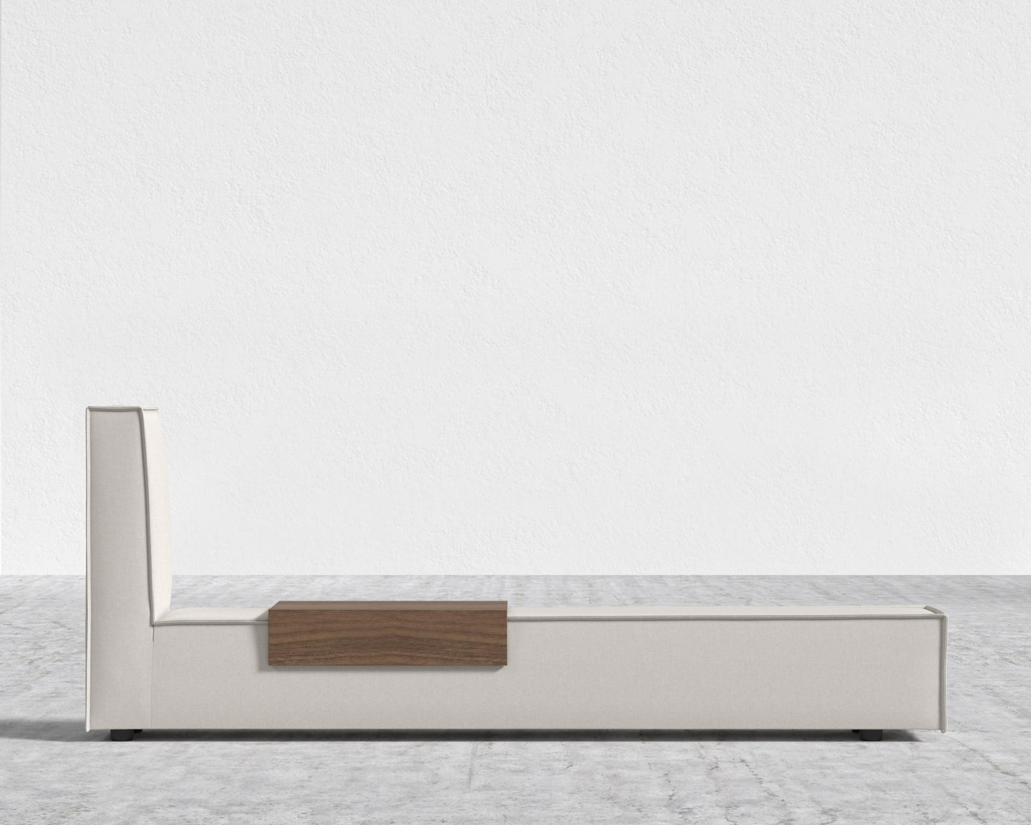 Porter Bed - Extension with Walnut Side Table - King, Modern Felt - Alesund