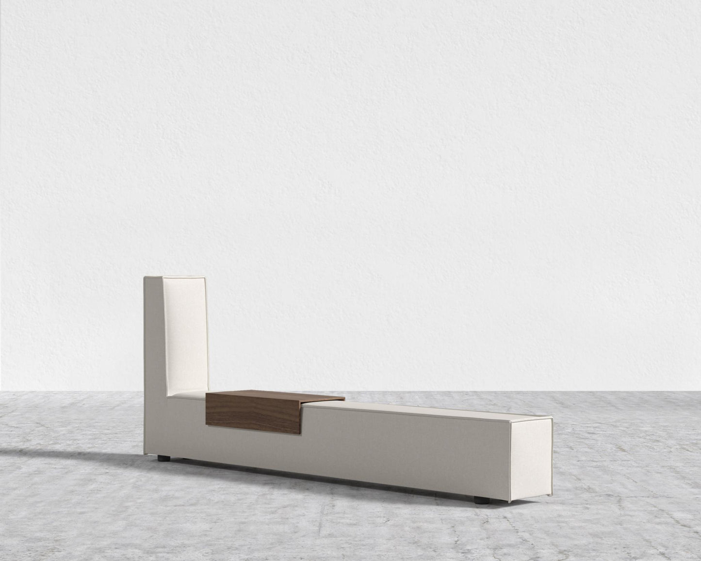 Porter Bed - Extension with Walnut Side Table - King, Modern Felt - Alesund