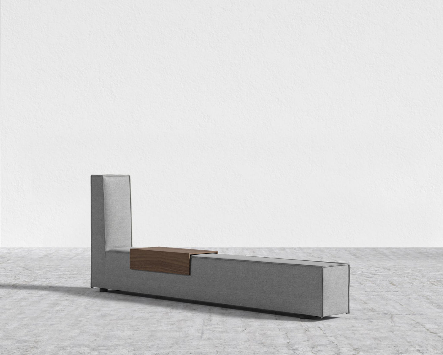 Porter Bed - Extension with Walnut Side Table - King, Modern Felt - Malmo