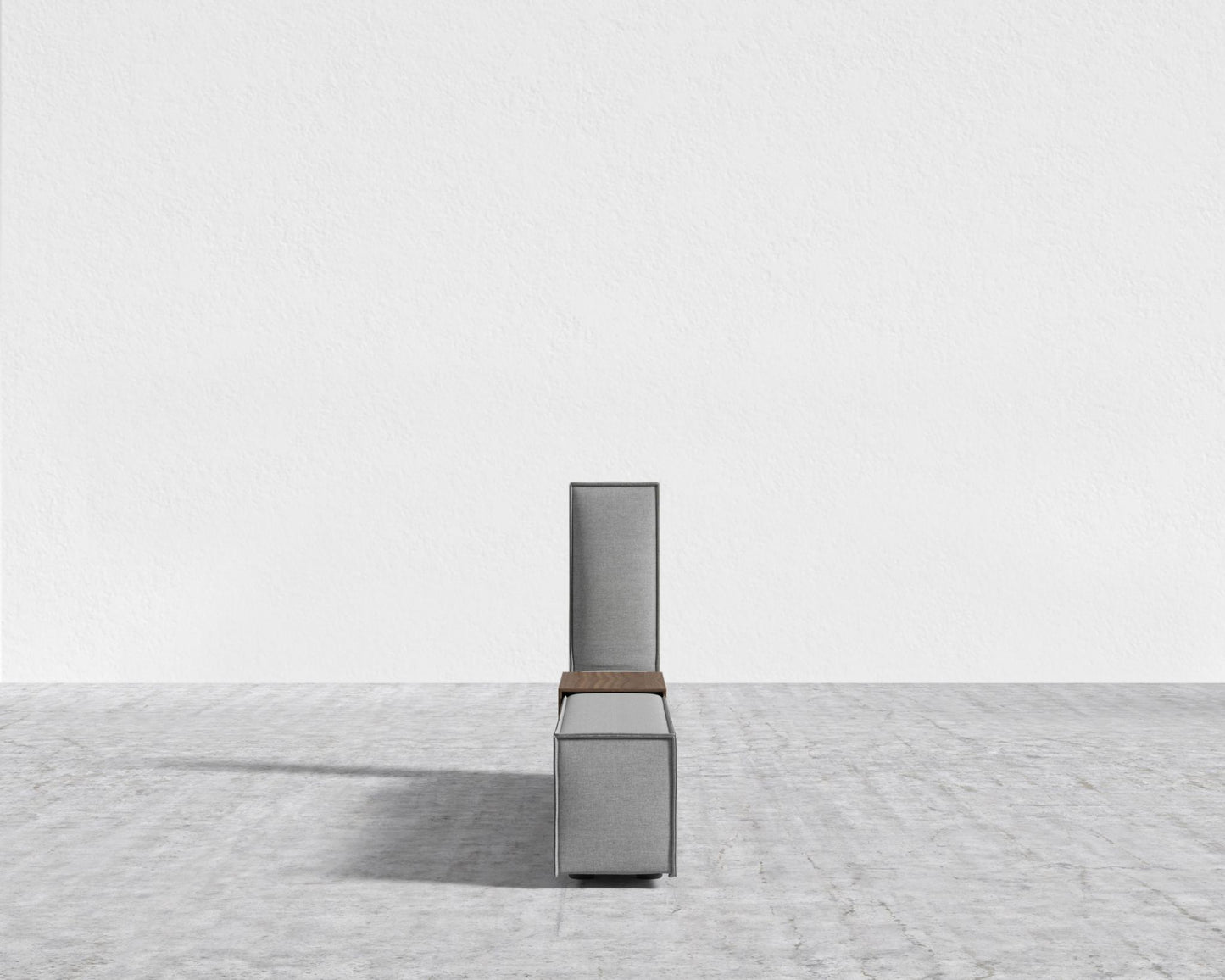 Porter Bed - Extension with Walnut Side Table - King, Modern Felt - Malmo