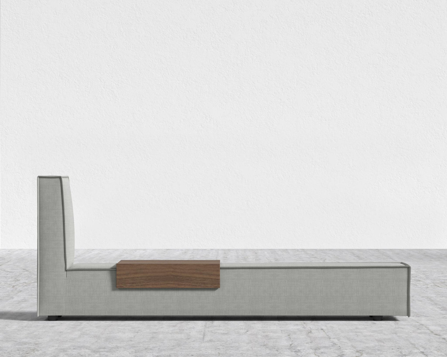 Porter Bed - Extension with Walnut Side Table - King, Performance Linen - Dove