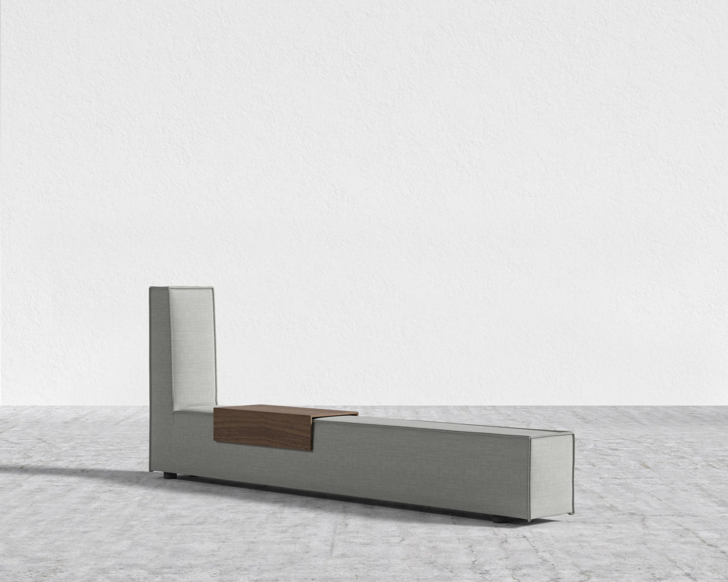 Porter Bed - Extension with Walnut Side Table - King, Performance Linen - Dove