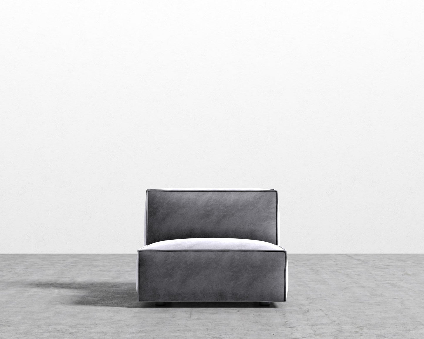 Porter Armless - Black Feet, Vintage Velvet - Glacier Grey