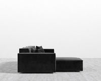 Porter Sectional - Black Feet, Left-Hand-Facing, Plush Velvet - Black