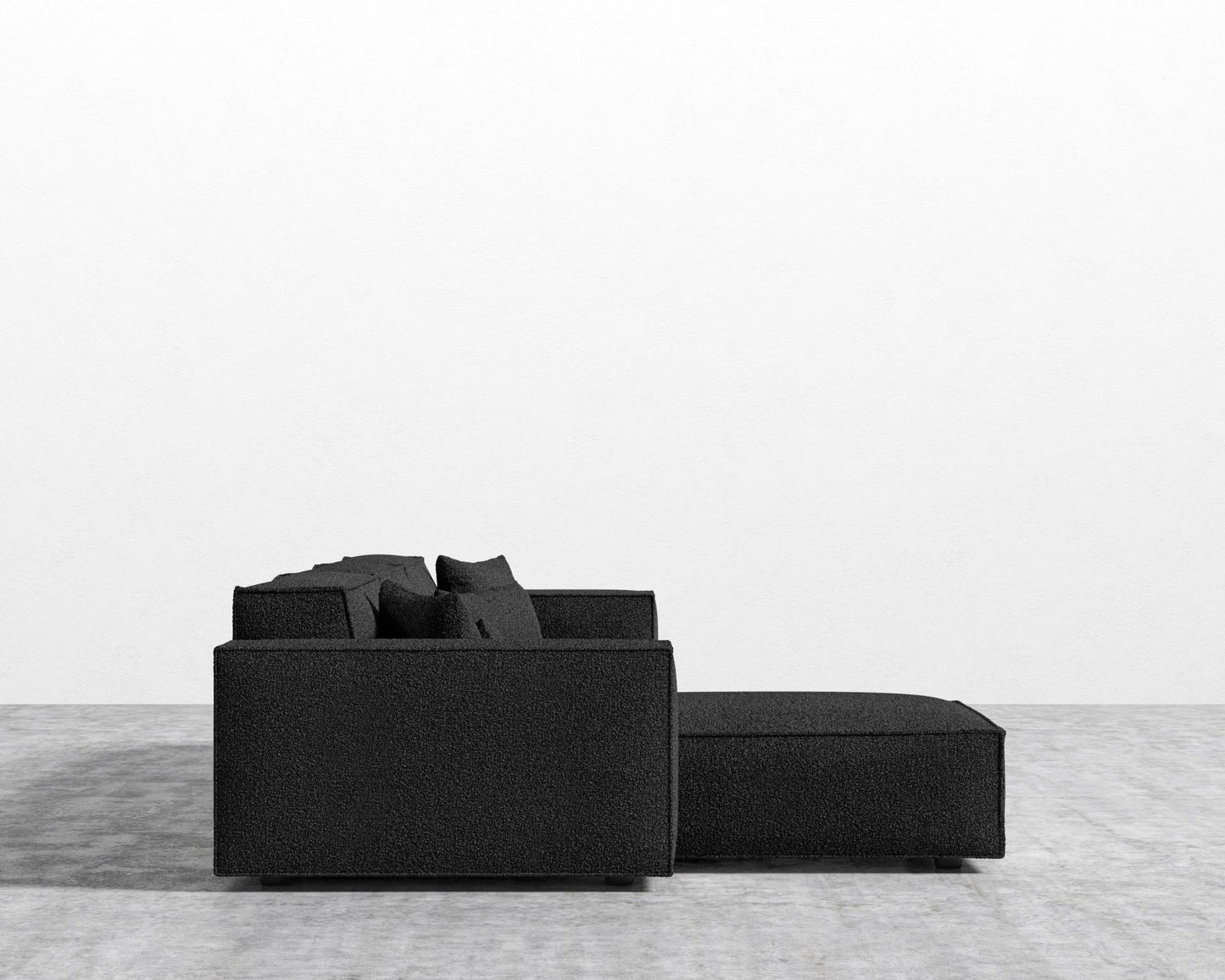 Porter Sectional - Black Feet, Left-Hand-Facing, Chatou Bouclé - Caviar