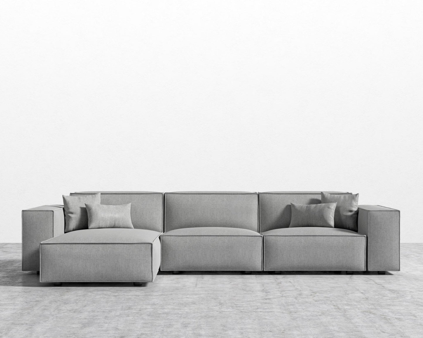Porter Sectional - Black Feet, Right-Hand-Facing, Modern Felt - Malmo