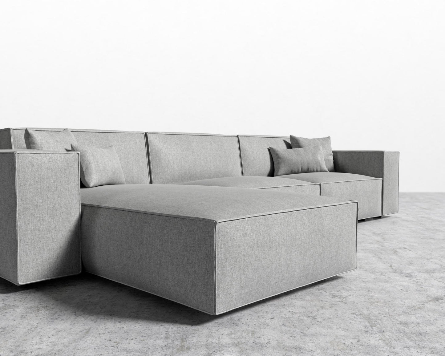 Porter Sectional - Black Feet, Right-Hand-Facing, Modern Felt - Malmo