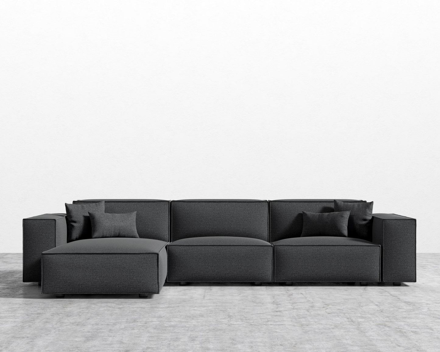 Porter Sectional - Black Feet, Right-Hand-Facing, Modern Felt - Stockholm