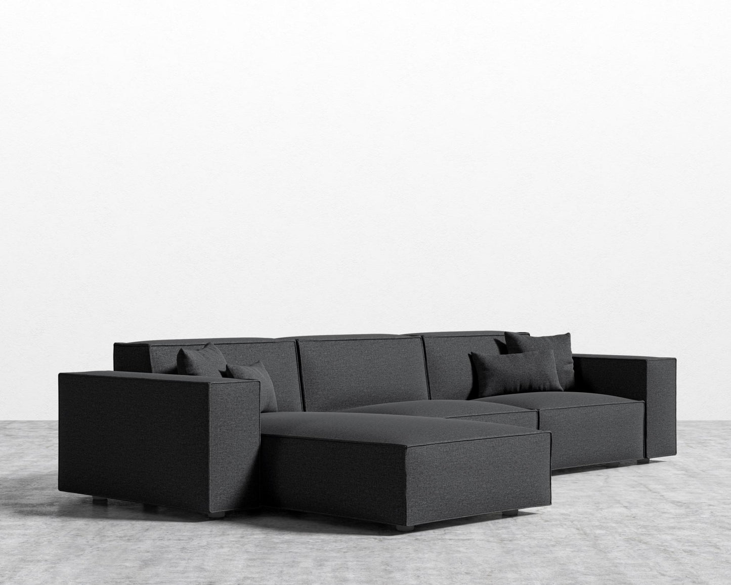 Porter Sectional - Black Feet, Right-Hand-Facing, Modern Felt - Stockholm